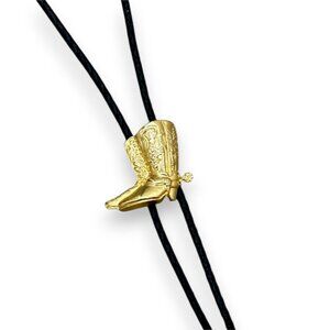 Gold Cowboy Boot Bolo Tie | Western Rodeo Necklace